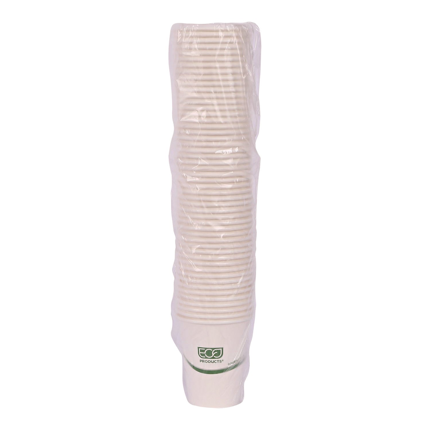 GreenStripe Renewable and Compostable Hot Cups, 8 oz, Paper, White/Green, 50/Pack, 20 Packs/Carton