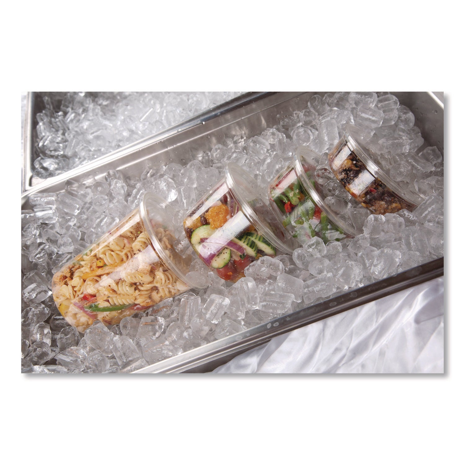 Round Deli Containers, 32 oz, 4.63" Diameter x 5.5" h, Clear, Plastic, 500/Carton