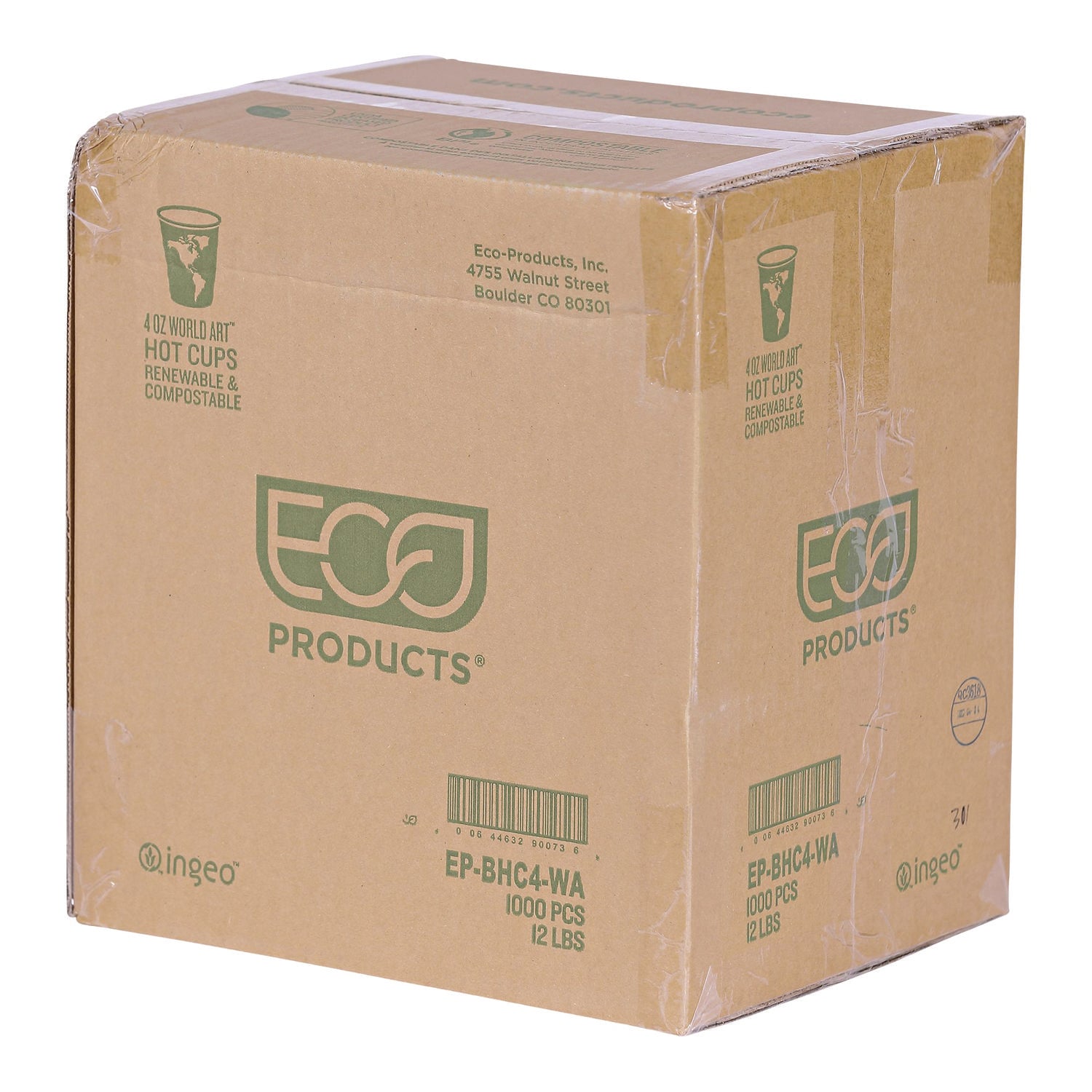 WorldArt Hot Cups, 4 oz, Paper, Tan, 1,000/Carton