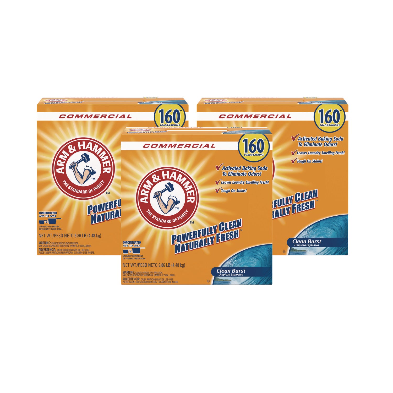 Powder Laundry Detergent, Clean Burst, 9.86 Lb Box, 3/carton