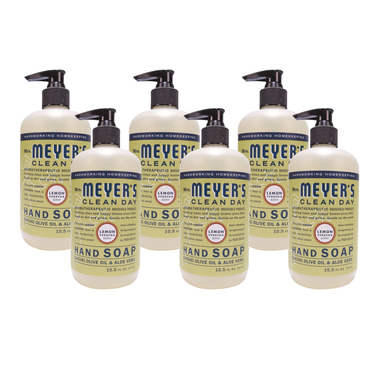 Clean Day Liquid Hand Soap, Lemon Scent, 12.5 Oz, 6/Carton