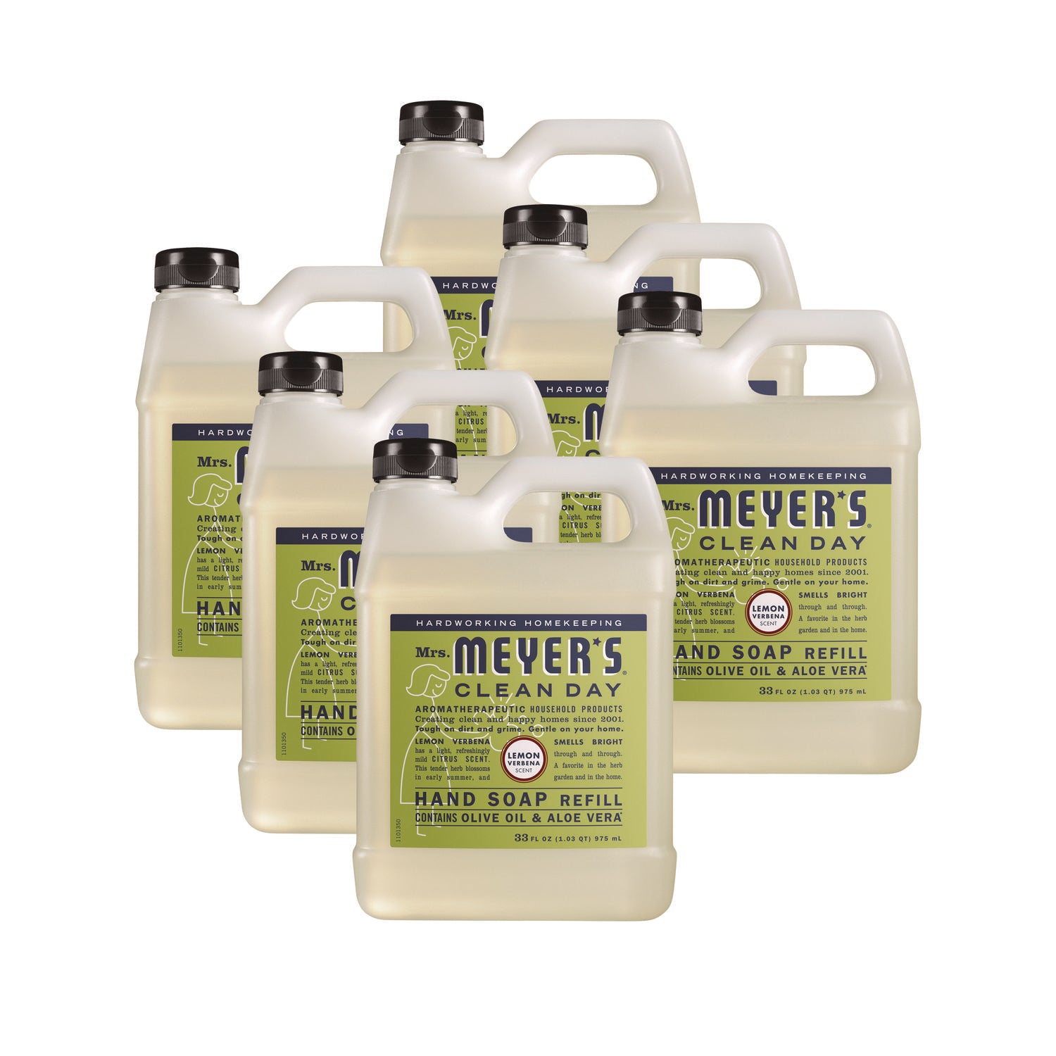 Clean Day Liquid Hand Soap Refill, Lemon Scent, 33 Oz, 6/Carton