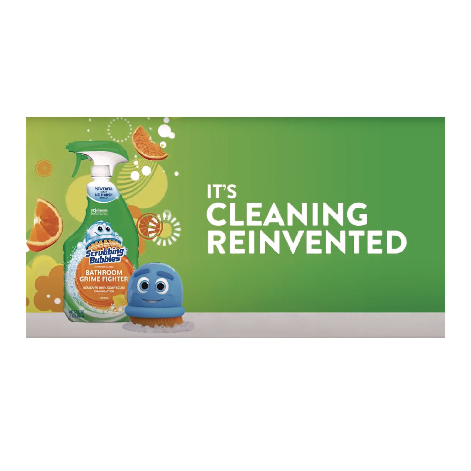 Scrubbing Bubbles Grime Fighter Spray, Fresh Citrus Scent, 32 fl oz, Green, 1 Each