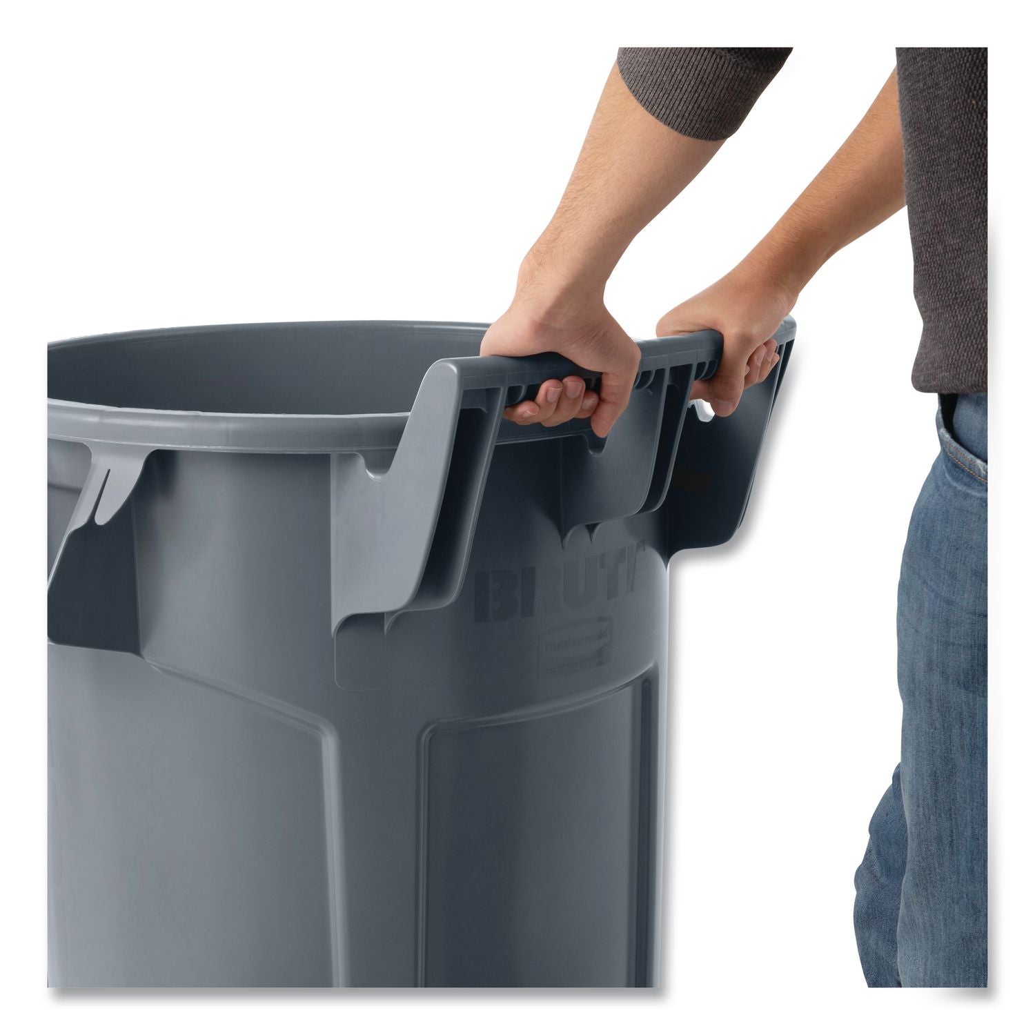 44 gal Capacity - Wheels, Ergonomic Handle, Vented - 35.8" Height x 27.6" Width - Resin - Gray - 1 Each