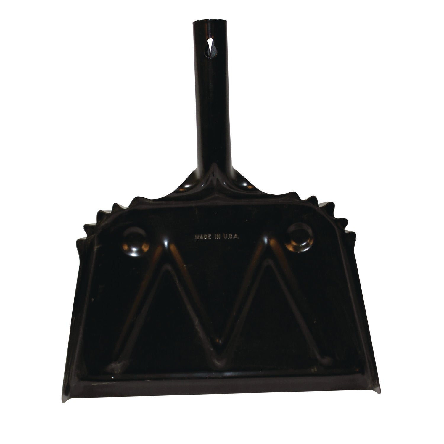 Heavy-Duty Metal Dust Pan, 12 X 14, 20-Gauge Steel, Black