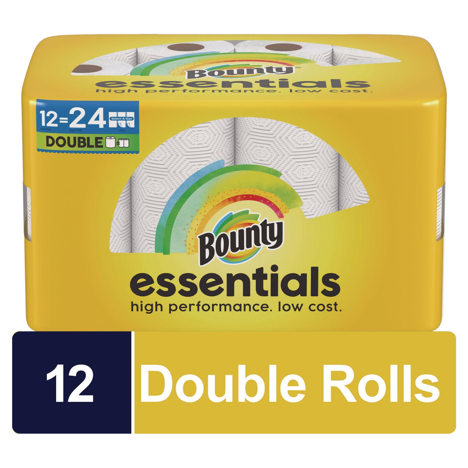 Bounty Essentials Paper Towels - 108 Sheets/Roll - Yellow - 12 Rolls Per CartonCarton - 1 Carton