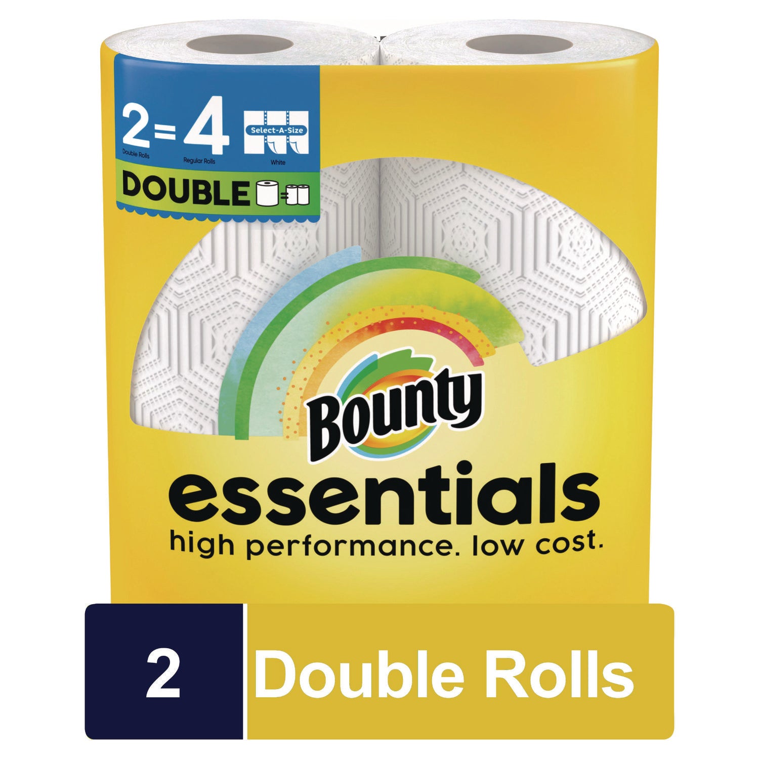 Bounty Essentials Select-A-Size Paper Towels, 2-Ply, 108 Sheets per Roll, White, 2 Rolls per Pack