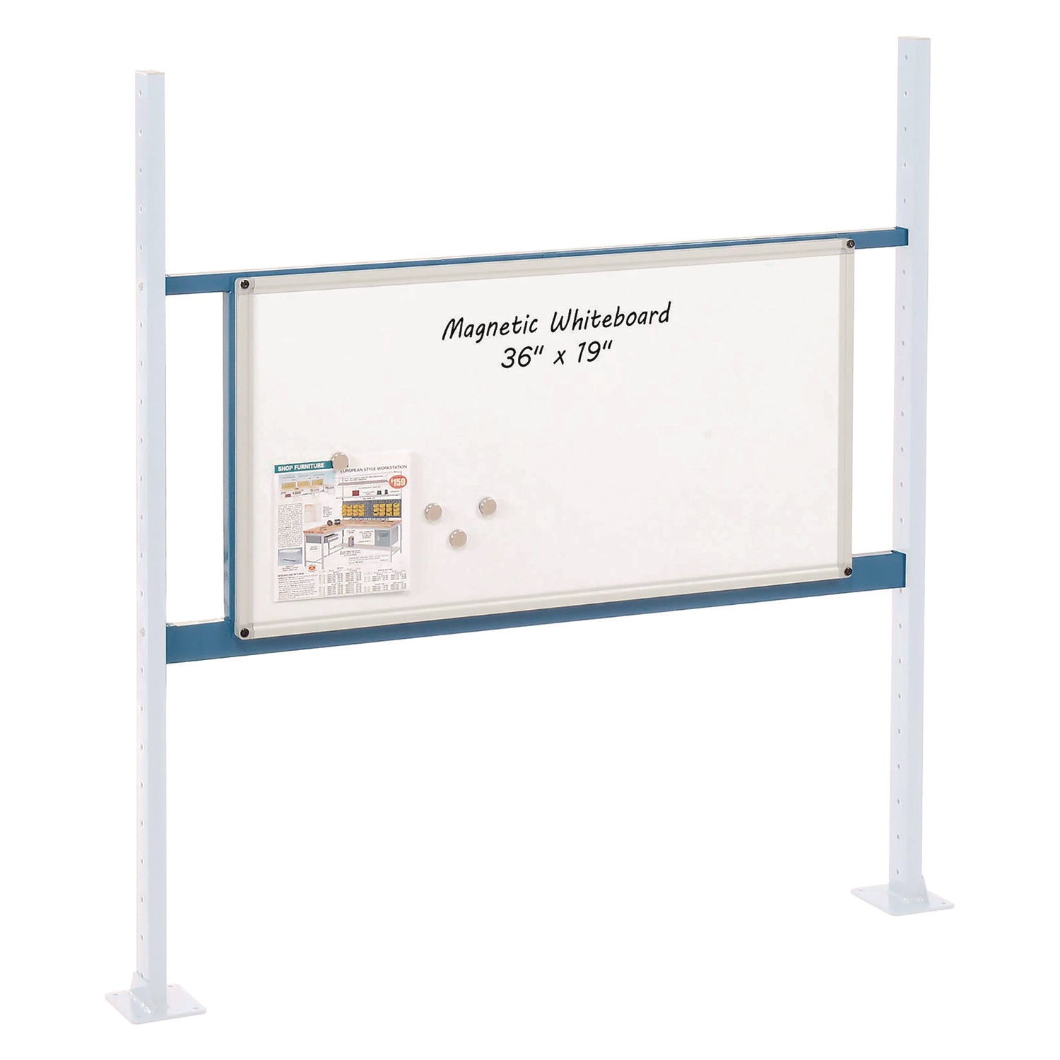 Workbench Whiteboard Panel Kit, Steel/Aluminum, 48"