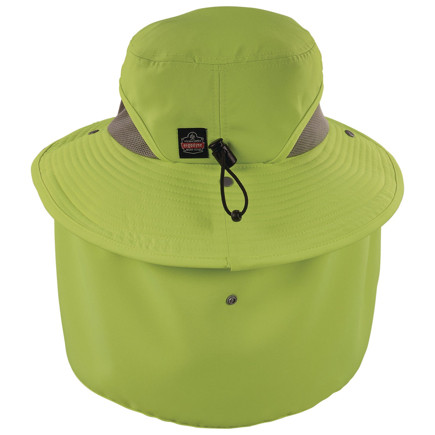 Ergodyne 8934 Ranger Hat with Neck Shade - Large (L)/Extra Large (XL) Size - Polyester, MicroFiber - Lime