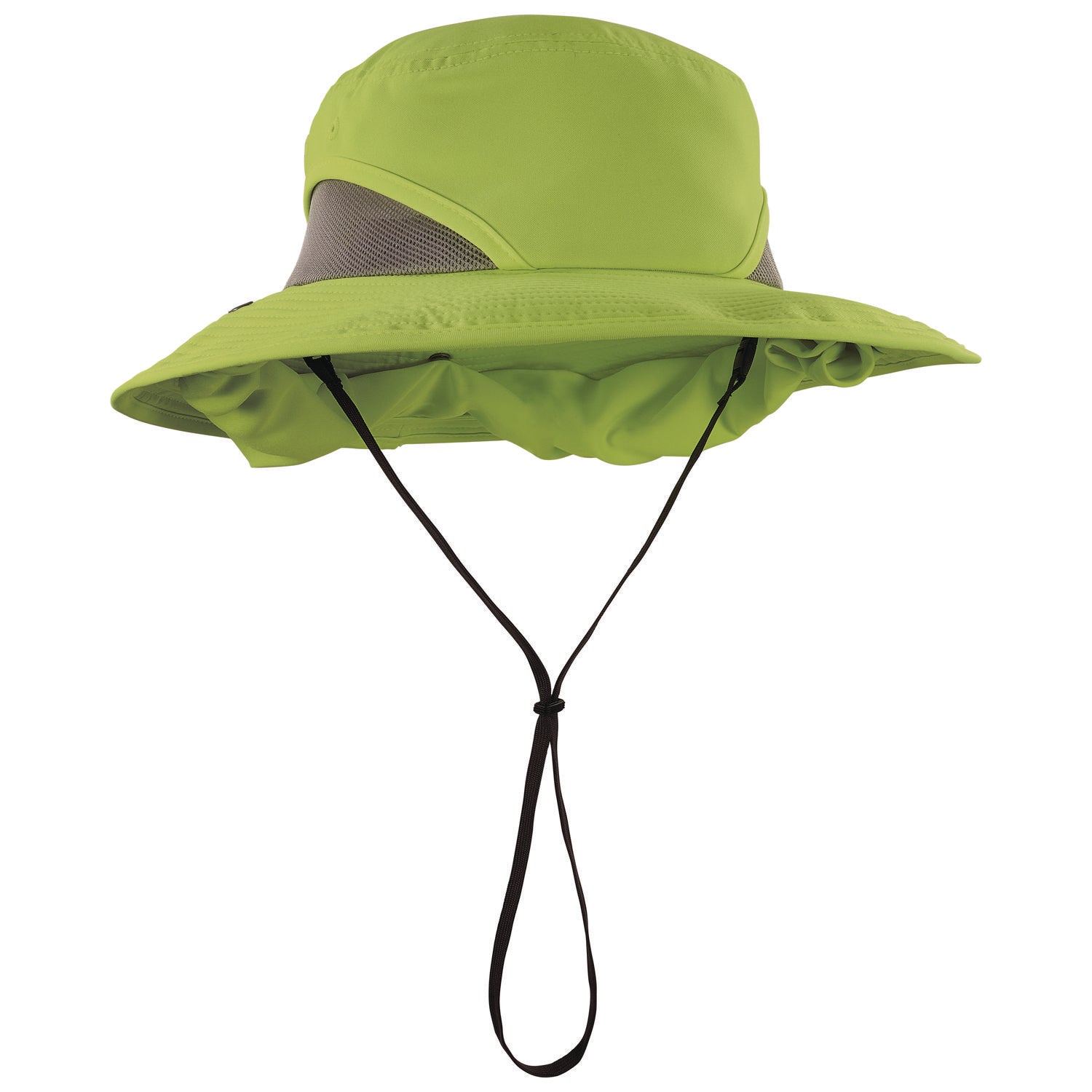 Ergodyne 8934 Ranger Hat with Neck Shade - Large (L)/Extra Large (XL) Size - Polyester, MicroFiber - Lime