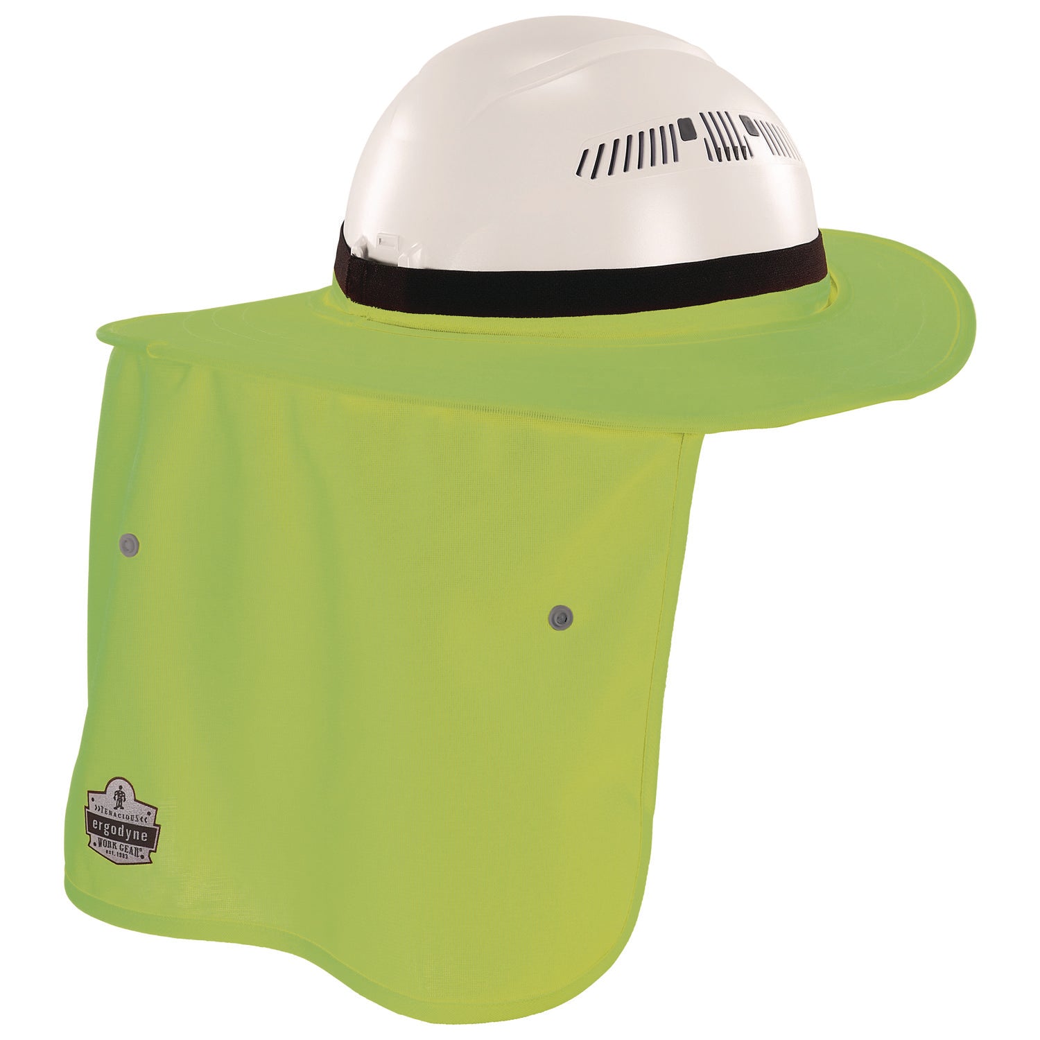 Ergodyne 6661 Universal Hard Hat Brims - Lime - Silicone, Elastic - 1 Each