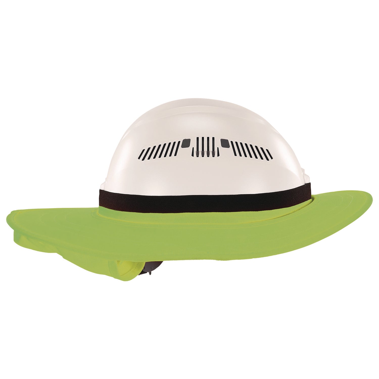 Ergodyne 6661 Universal Hard Hat Brims - Lime - Silicone, Elastic - 1 Each