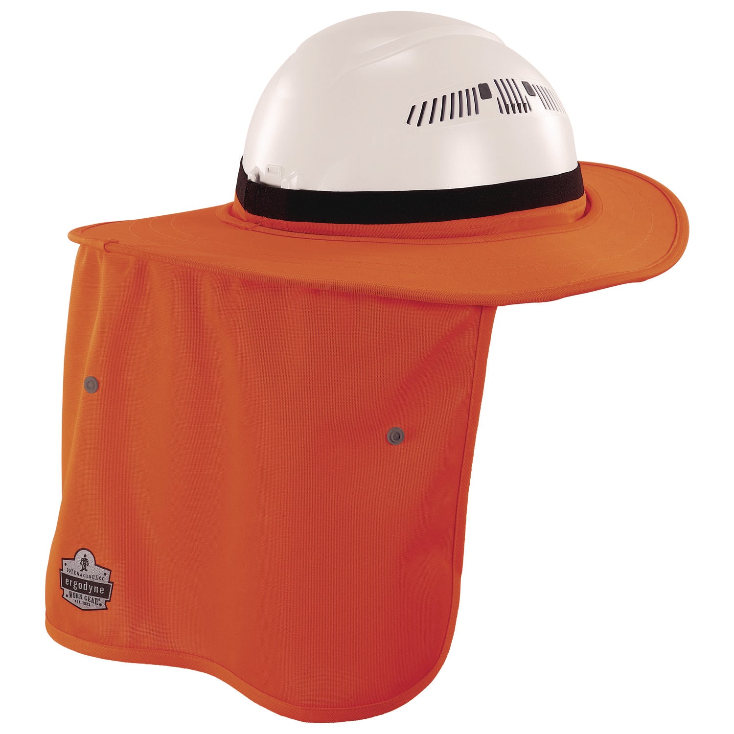 Ergodyne 6661 Universal Hard Hat Brims - Orange - Silicone, Elastic - 1 Each