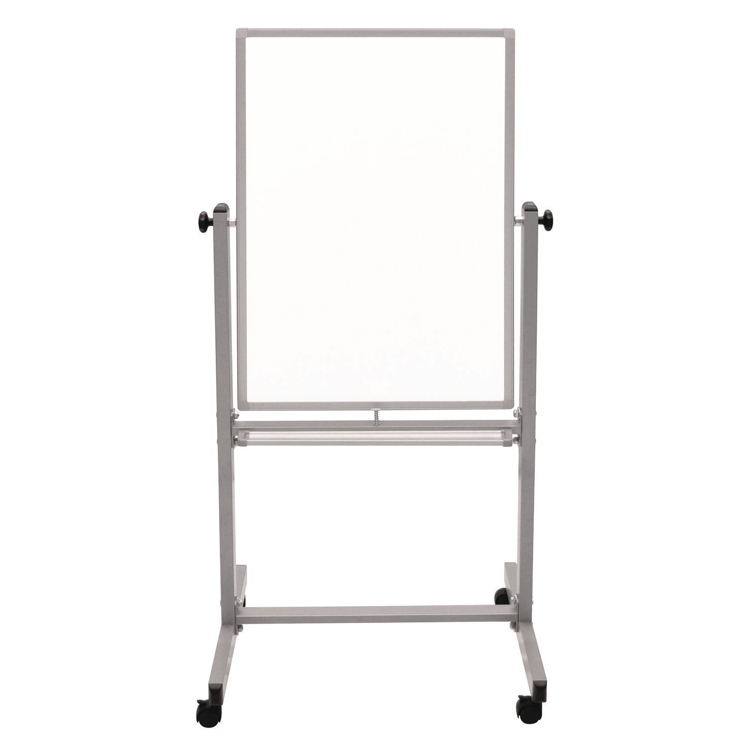 Mobile Magnetic Whiteboard, 24" X 36", White Surface, Satin Aluminum Frame
