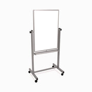Mobile Magnetic Whiteboard, 24" X 36", White Surface, Satin Aluminum Frame