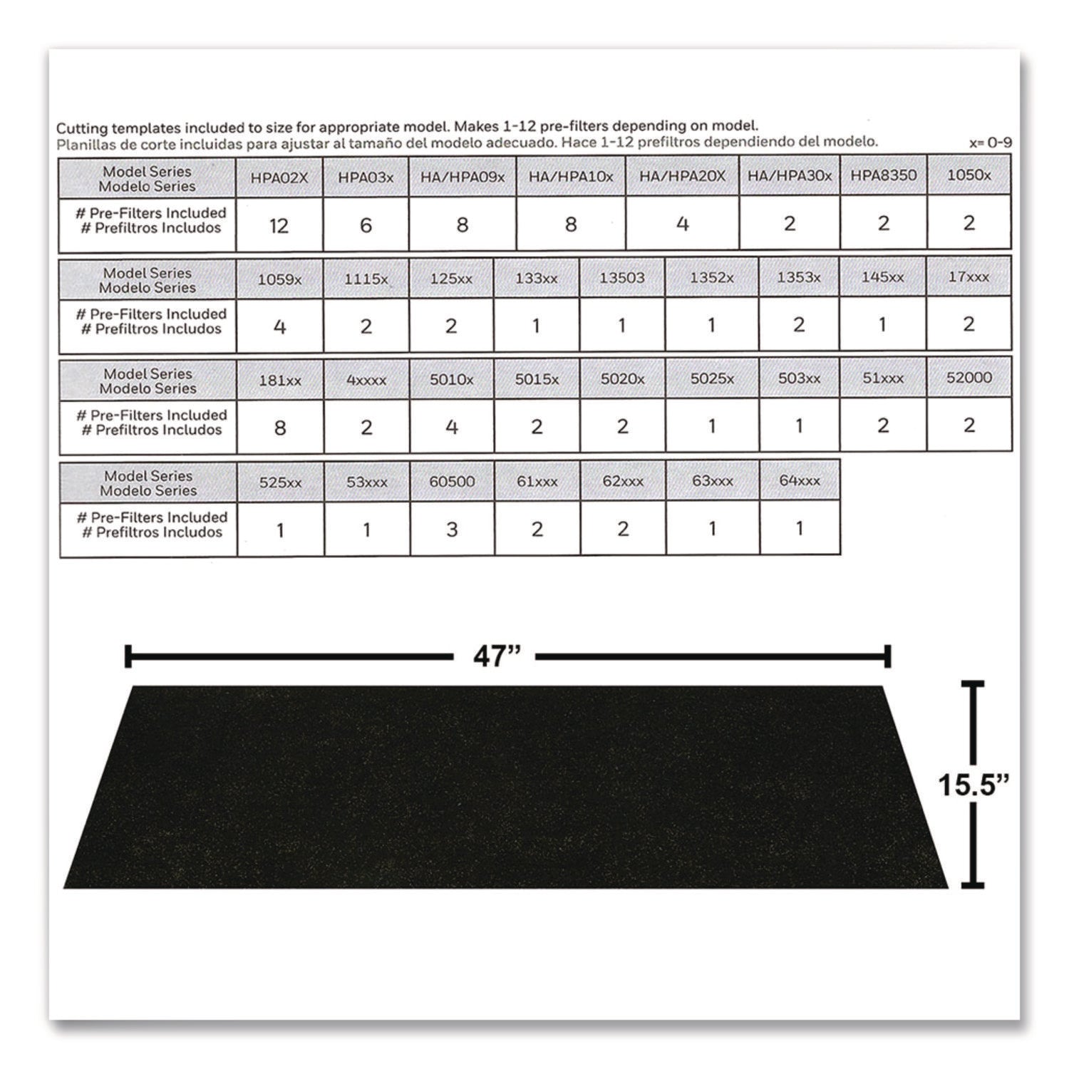 Filter A Plus Household Odor and Gas Reducing Universal Pre-Filter