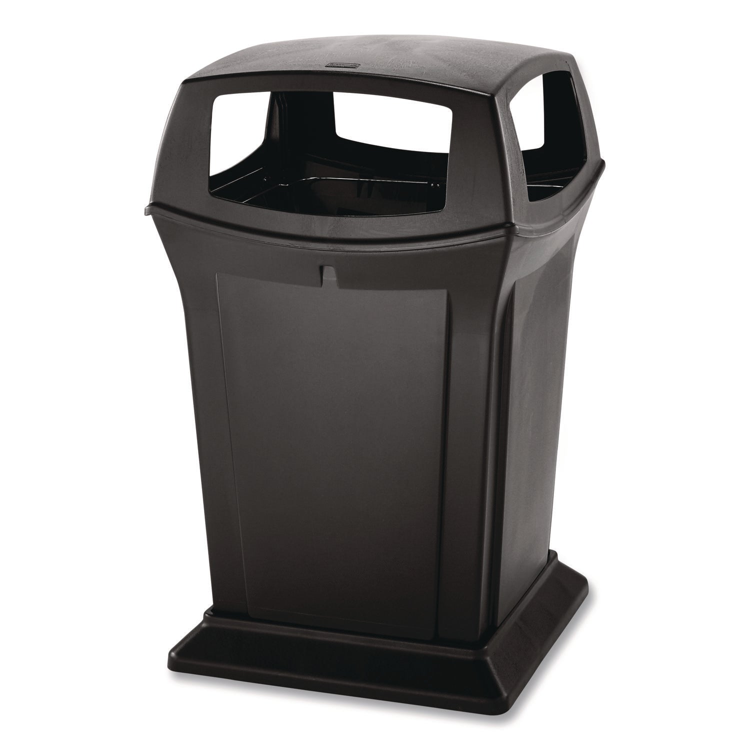 Hinged Lid - 45 gal Capacity - Rectangular - Durable, Chemical Resistant - 41.5" Height x 24.9" Width x 24.9" Depth - Black - 1 Each