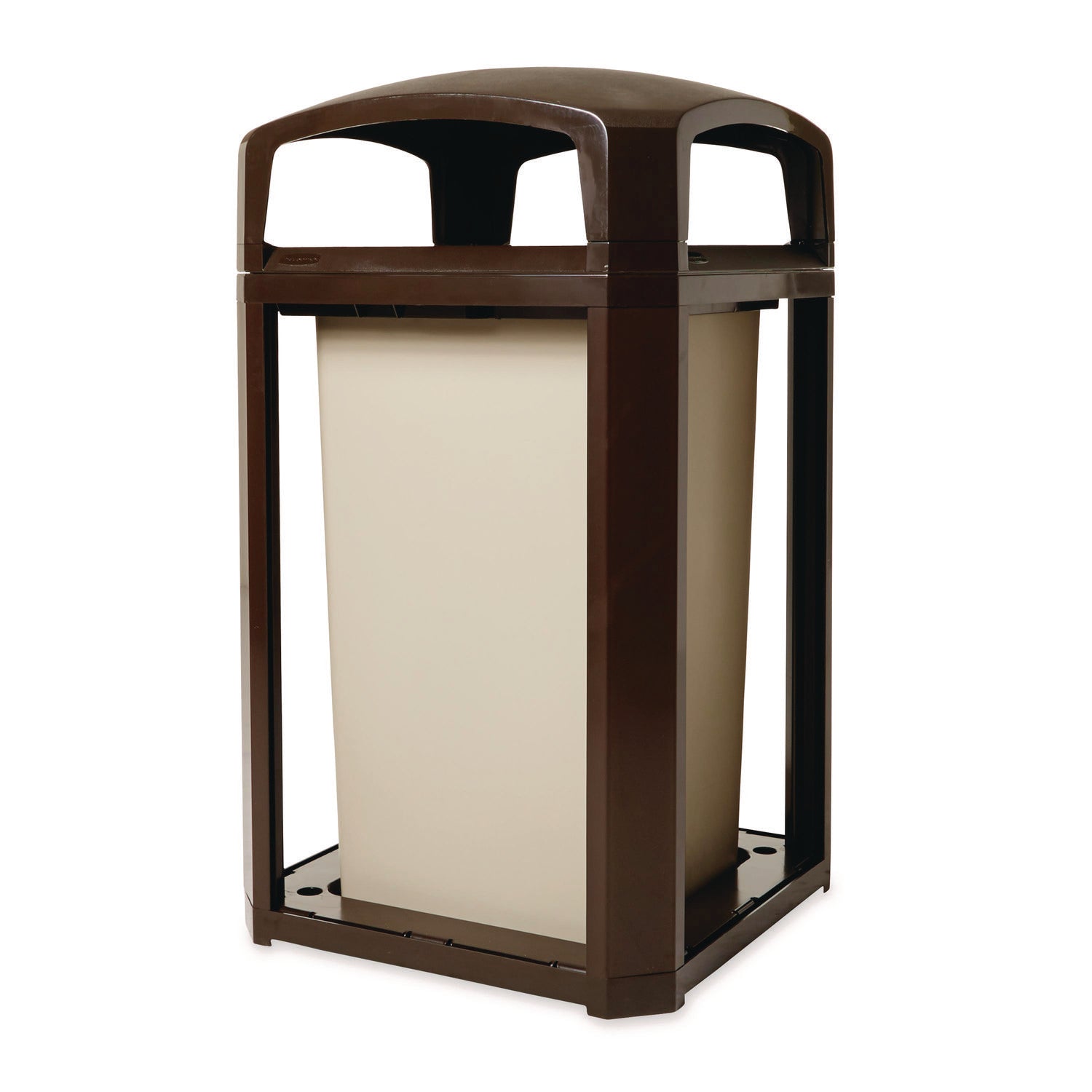 Landmark Series Classic Dome Top Container, 50 gal, Plastic, Sable