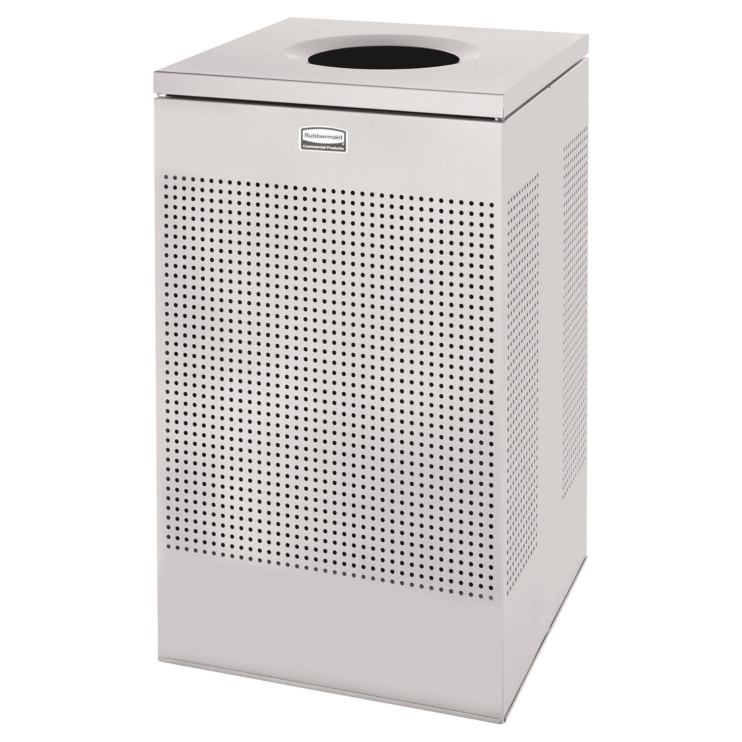 20 gal Capacity - Square - Perforated, Fire-Safe, Durable - 30.4" Height x 18.4" Width x 18.4" Depth - Steel, Metal - Silver Metallic - 1 Each