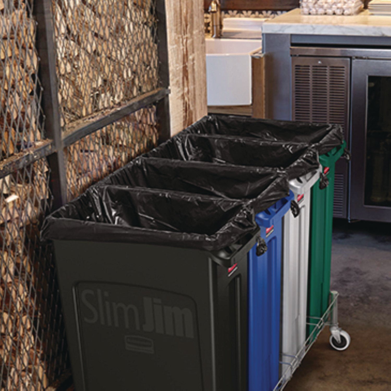 23 gal Capacity - Weather Resistant, Durable, Long Lasting, Handle, Lightweight, Sturdy - Plastic - Green - 1 Each