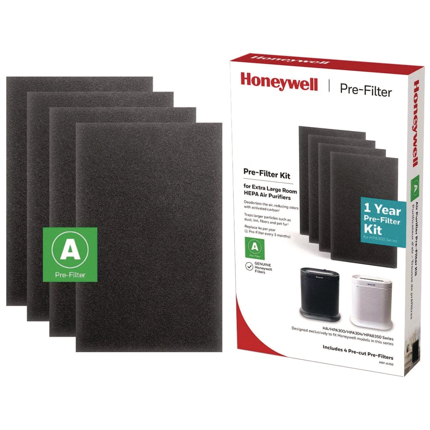Pre-Cut Carbon Pre-Filter, Fits Models: HPA300/HPA304/HPA3300/HPA5300/HPA8350, Box of 4 Filters