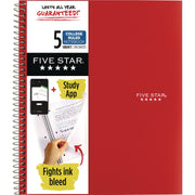 200 Sheets - Wire Bound - 11" x 8 1/2" Sheet Size - White Paper - Assorted Cover - Pocket, Stiff-back, Perforated, Pocket Divider, Heavyweight, Subject, Spiral Lock - 1 Each