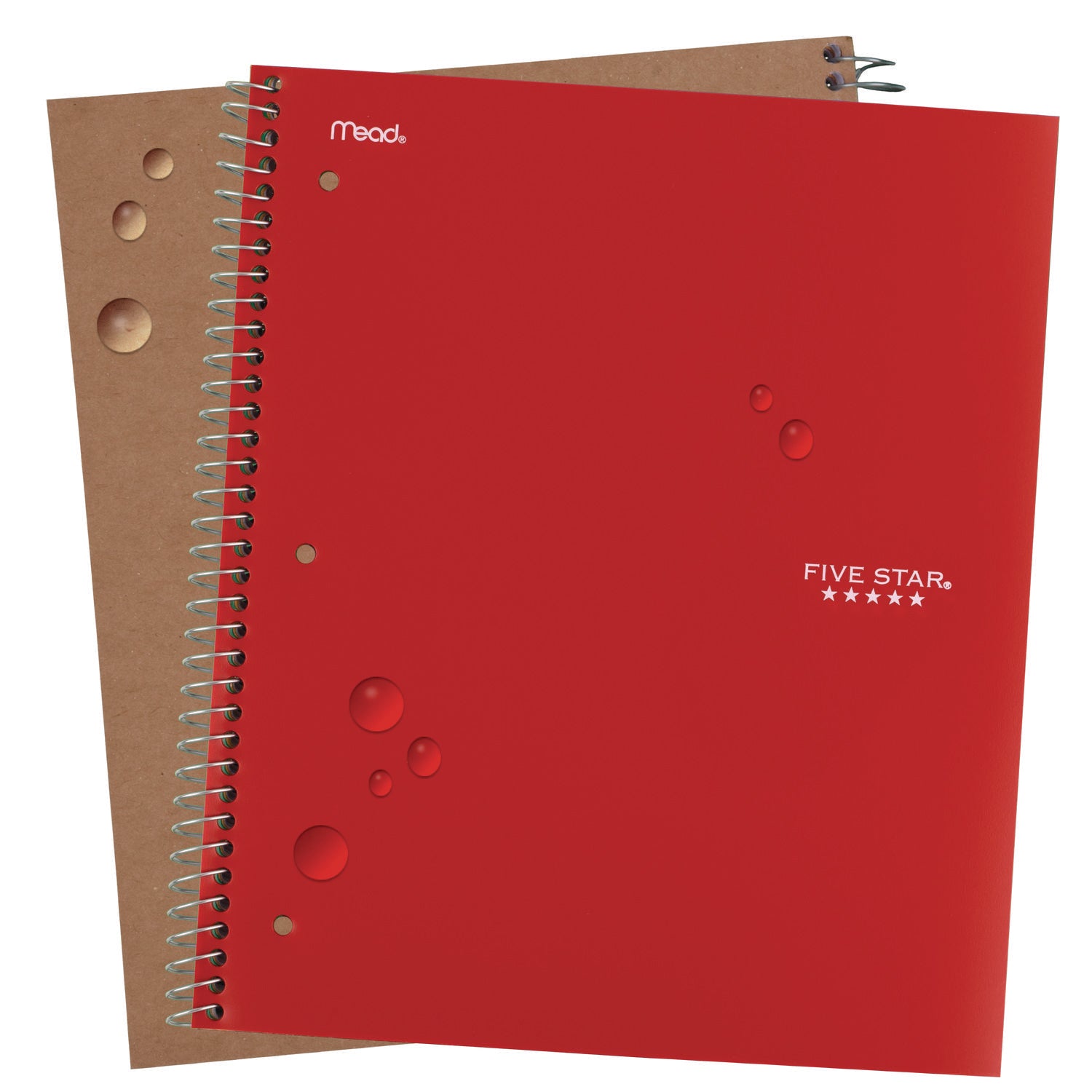 200 Sheets - Wire Bound - 11" x 8 1/2" Sheet Size - White Paper - Assorted Cover - Pocket, Stiff-back, Perforated, Pocket Divider, Heavyweight, Subject, Spiral Lock - 1 Each