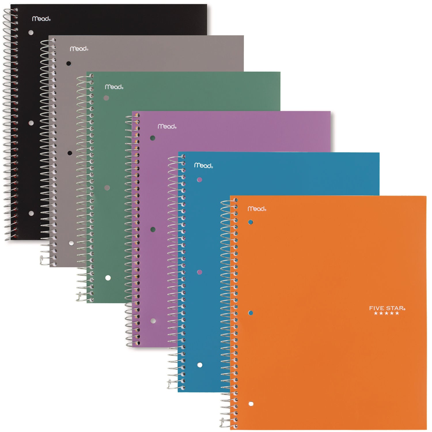 100 Sheets - Wire Bound - Quad Ruled Front Ruling - Letter - 8 1/2" x 11" Sheet Size - White Paper - Plastic Cover - Perforated, Pocket Divider, Punched, Subject - 1 Each