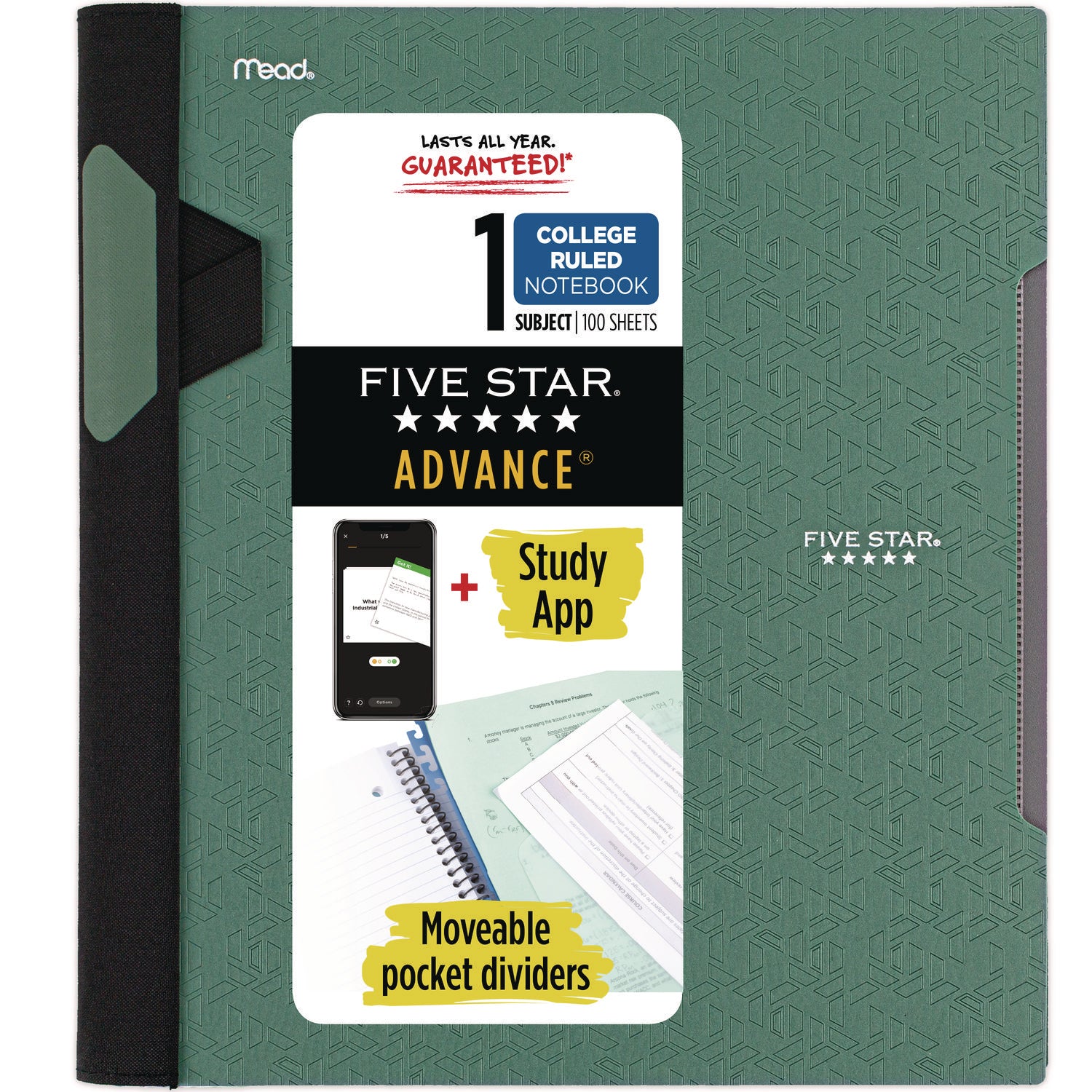 Advance Wirebound Notebook, 1-Subject, Medium/College Rule, Randomly Assorted Cover Color, (100) 11 x 8.5 Sheets