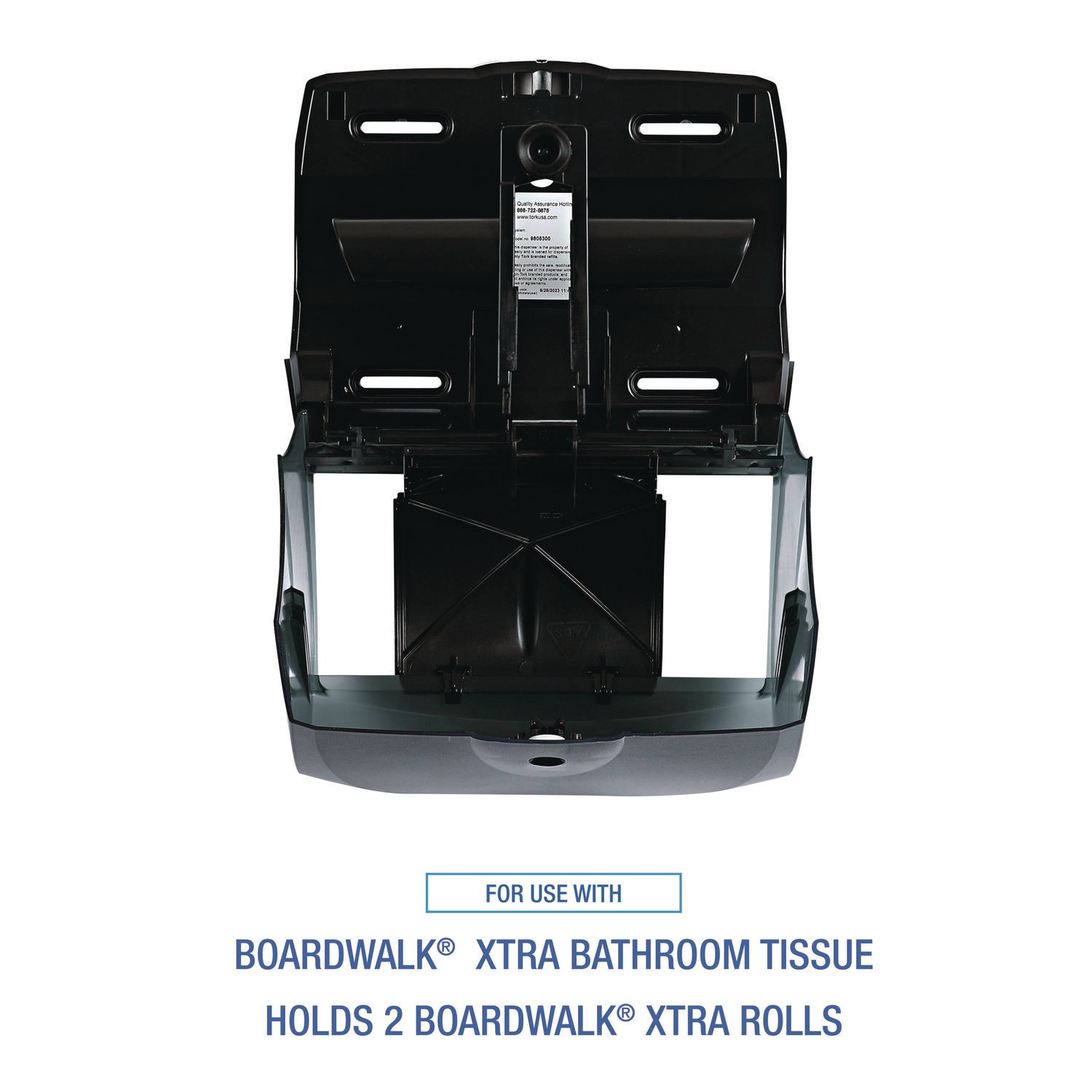 Boardwalk Xtra 2-Roll Controlled Bath Tissue Dispenser, 11.13 x 7.38 x 8.88, Translucent Black