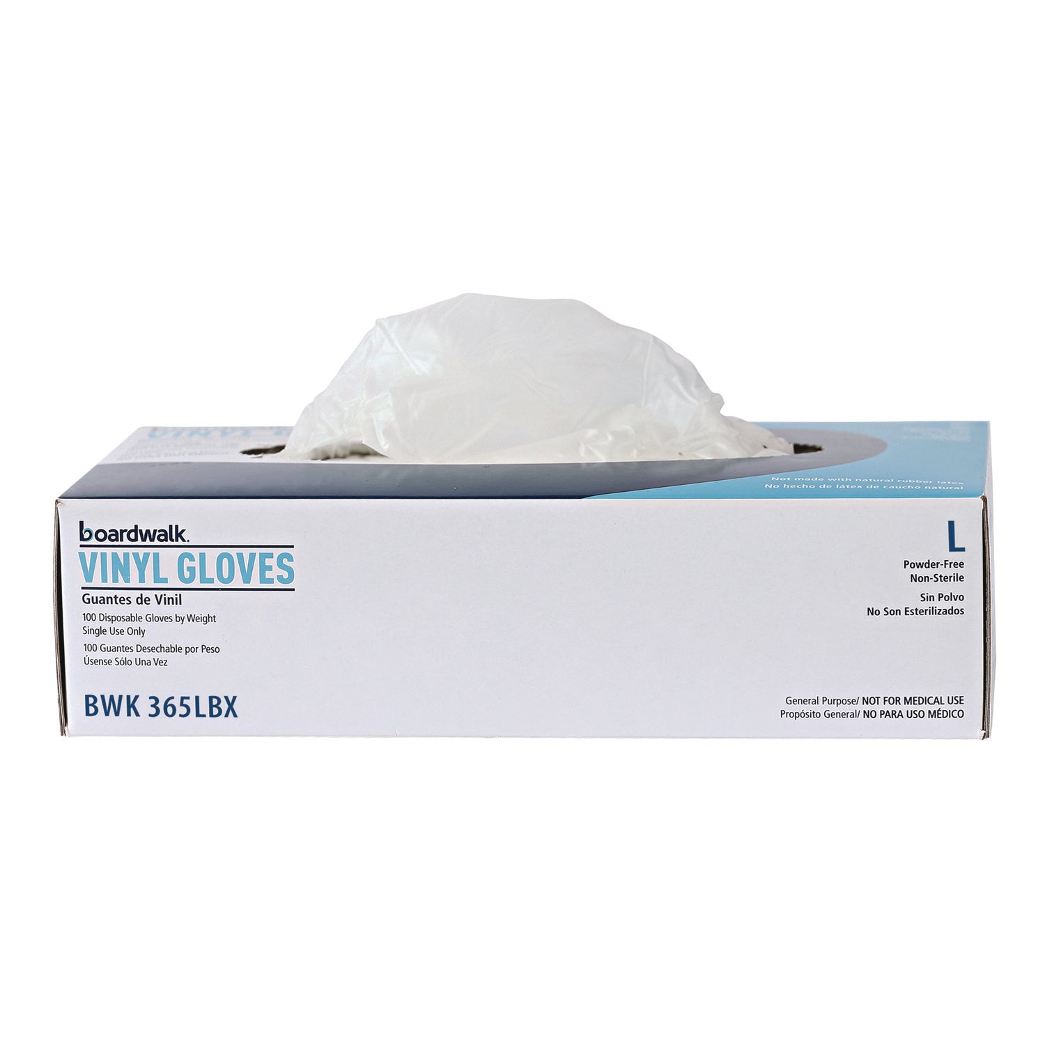 General Purpose Vinyl Gloves, Powder/Latex-Free, 2.6 mil, Large, Clear, 100/Box, 10 Boxes/Carton