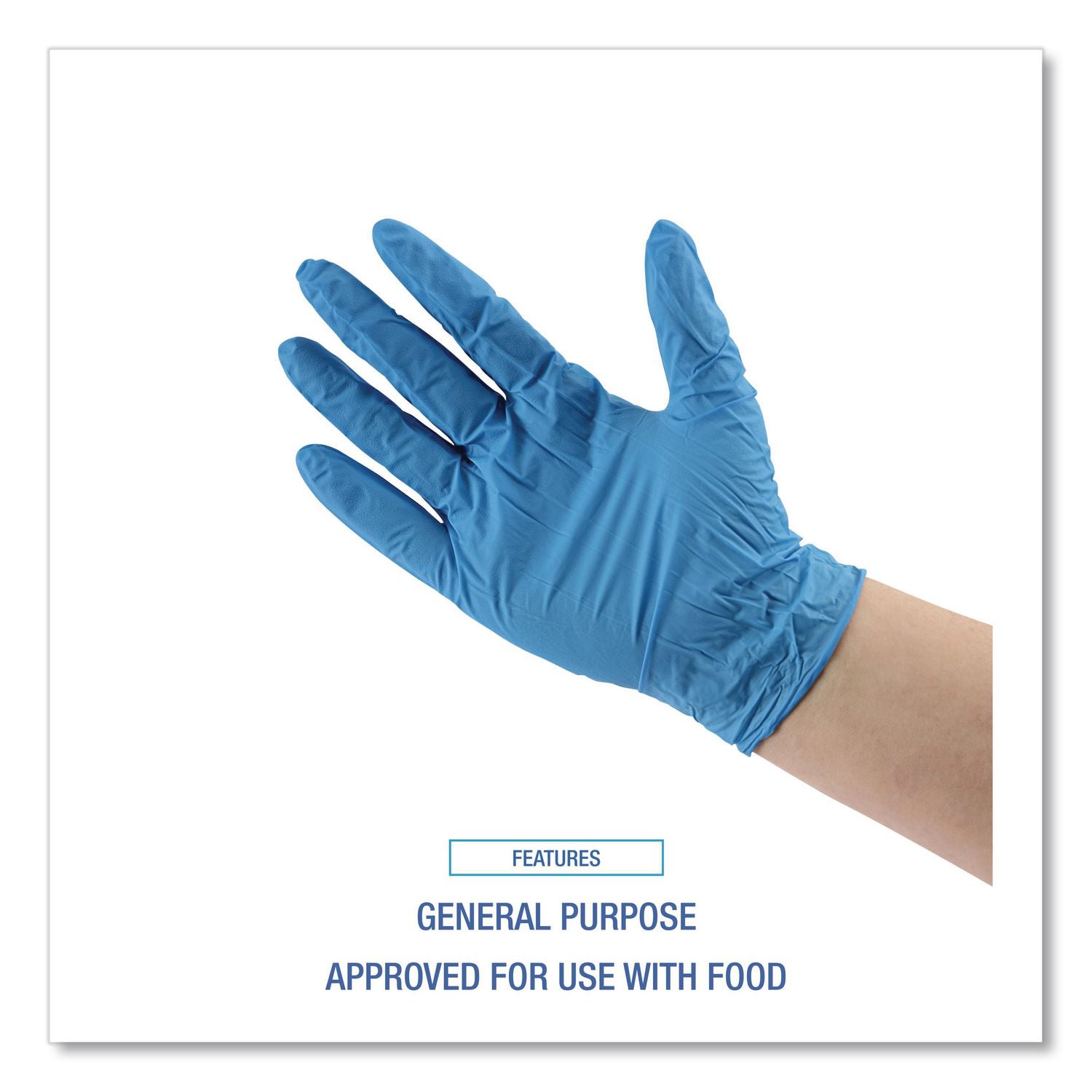 Disposable General-Purpose Powder-Free Nitrile Gloves, X-Large, Blue, 5 mil, 1,000/Carton