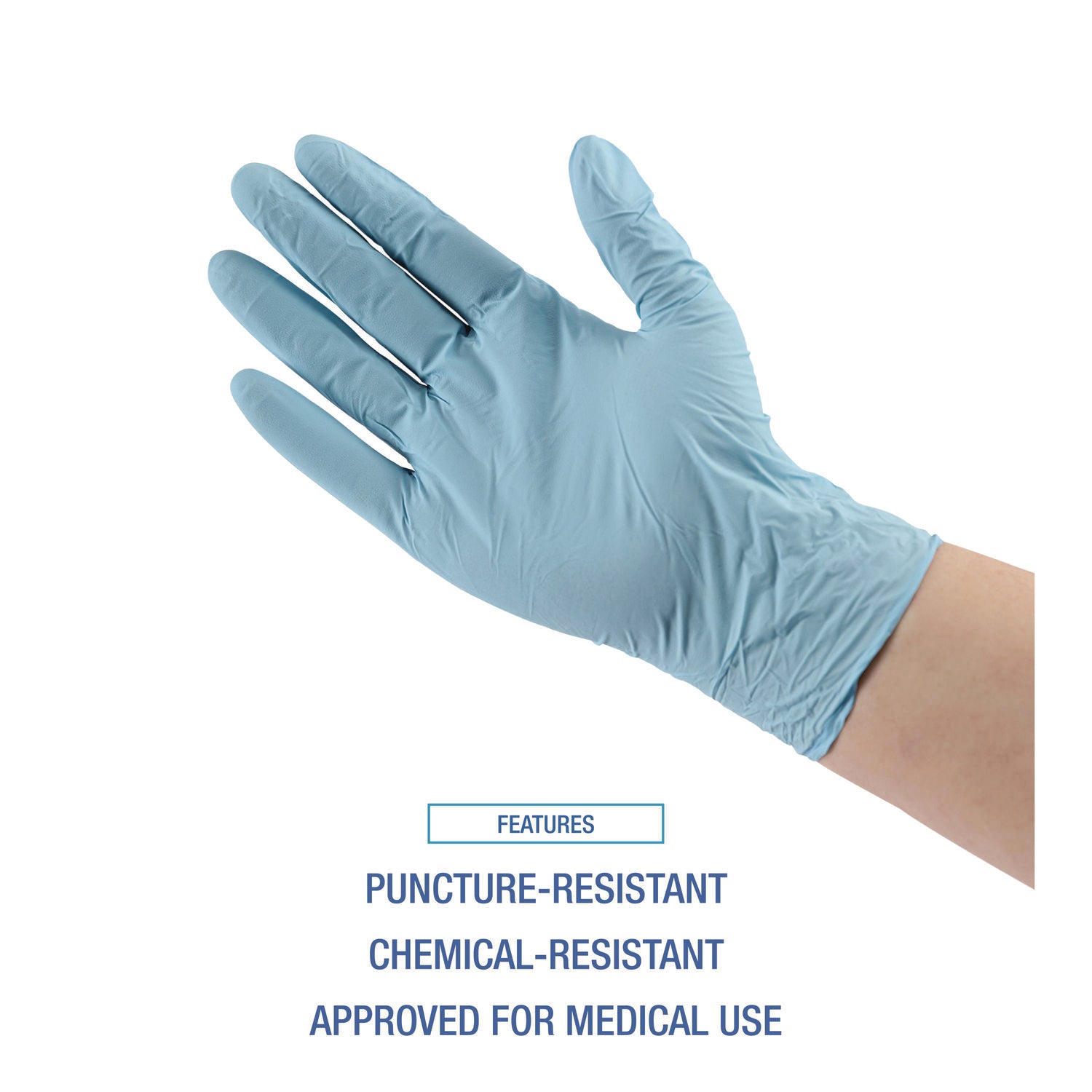 Disposable Examination Nitrile Gloves, Medium, Blue, 5 mil, 100/Box