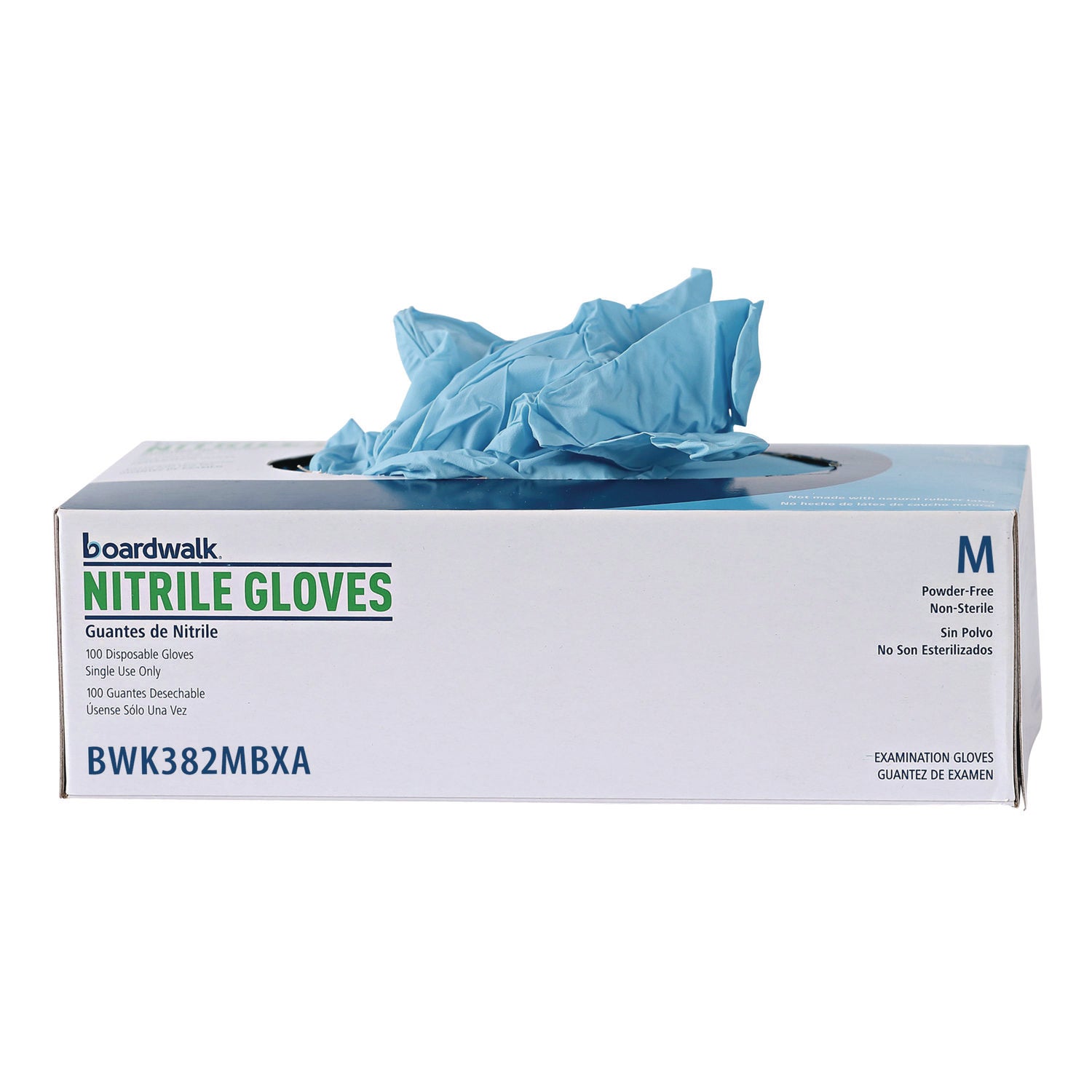 Disposable Examination Nitrile Gloves, Medium, Blue, 5 mil, 100/Box