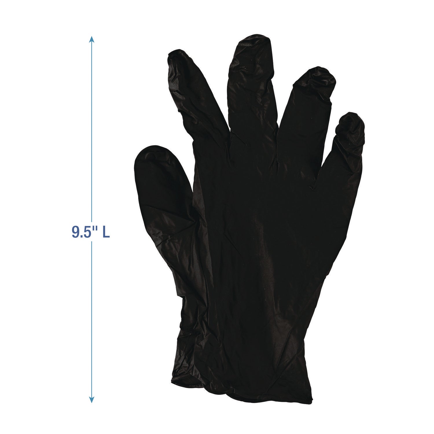 Disposable General-Purpose Powder-Free Nitrile Gloves, Large, Black, 4.4 mil, 100/Box