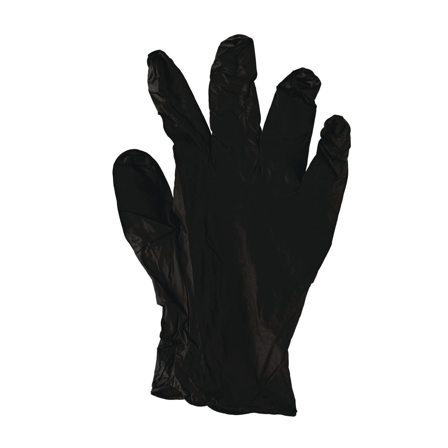 Disposable General-Purpose Powder-Free Nitrile Gloves, Large, Black, 4.4 mil, 100/Box, 10 Boxes/Carton