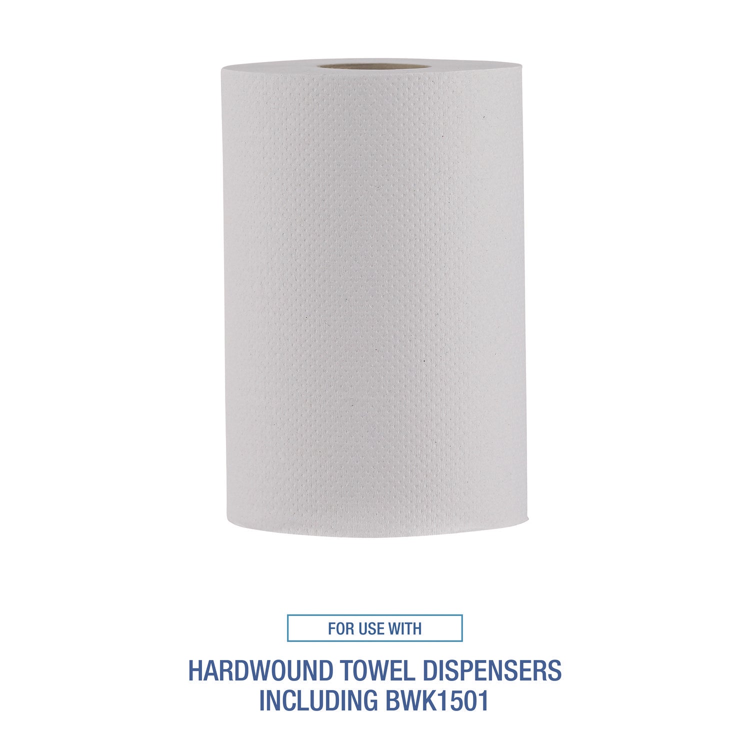 Hardwound Paper Towels, Nonperforated, 1-Ply, 8" x 350 ft, White, 12 Rolls/Carton