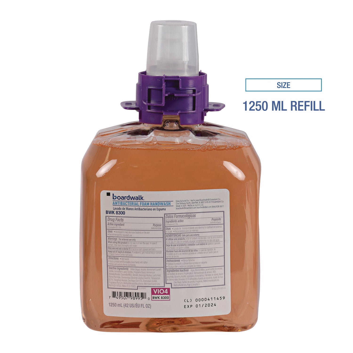 Foam Antibacterial Handwash, Fresh Fruit Scent, 1,250 mL Refill, 4/Carton