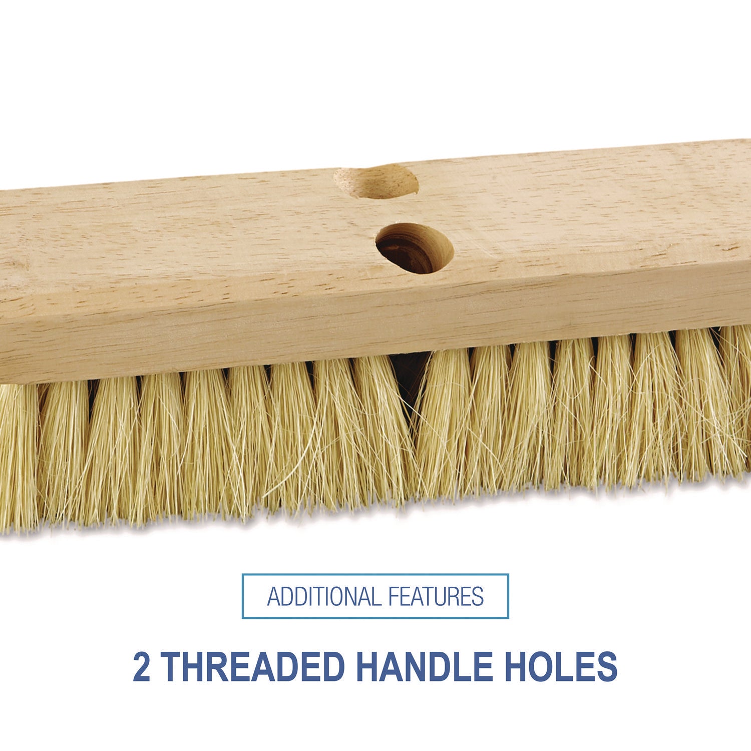 Deck Brush Head, 2" White Tampico Bristles, 10" Brush