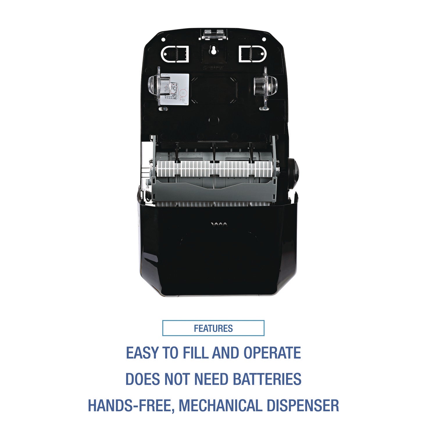 Hands Free Mechanical Towel Dispenser, 13.25 X 10.25 X 16.25, Black