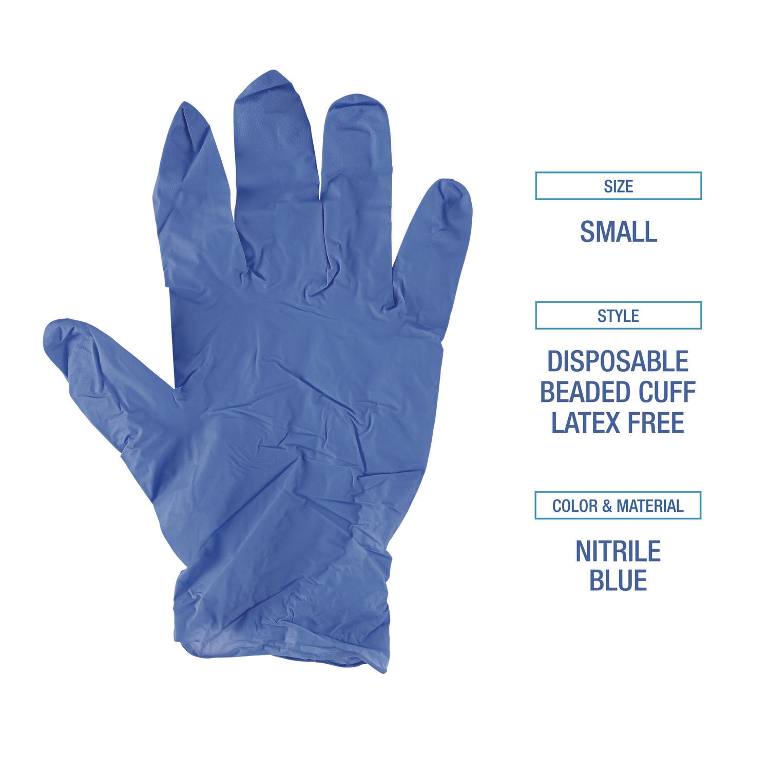 Disposable General-Purpose Nitrile Gloves, Small, Blue, 4 mil, 100/Box