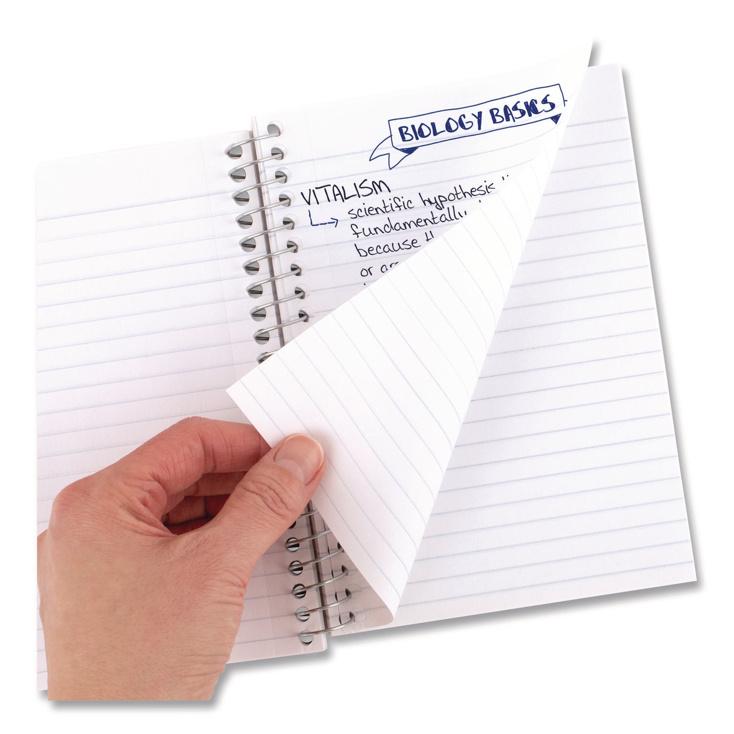 Mead College Ruled Notebook, 1 Subject, 80 Sheets, 4 3/8" x 7", Wire Bound, Assorted Poly/Plastic Cover, Durable, Water Resistant, Perforated, Pocket Divider, Spiral Lock, 1 Each
