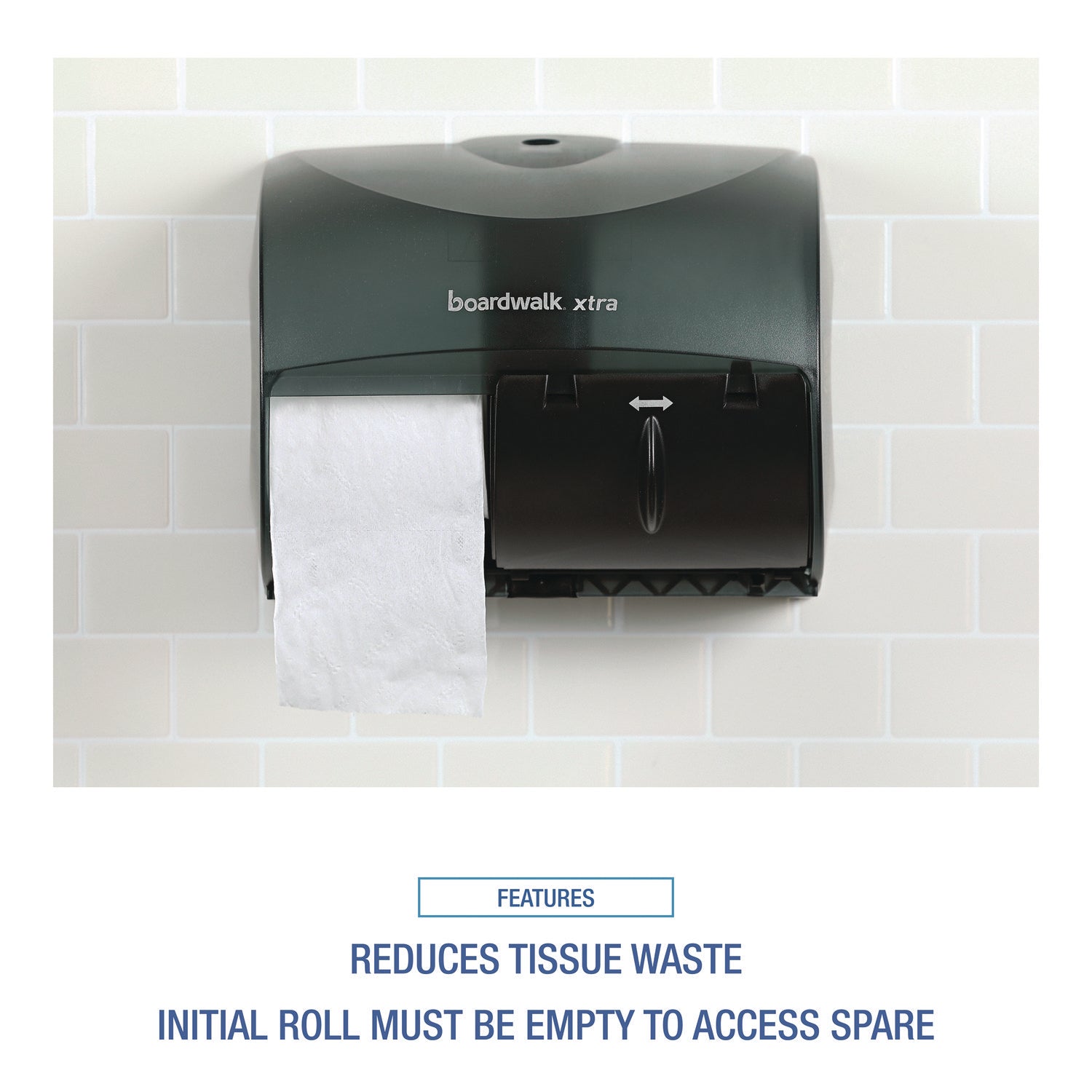 Boardwalk Xtra 2-Roll Controlled Bath Tissue Dispenser, 11.13 x 7.38 x 8.88, Translucent Black
