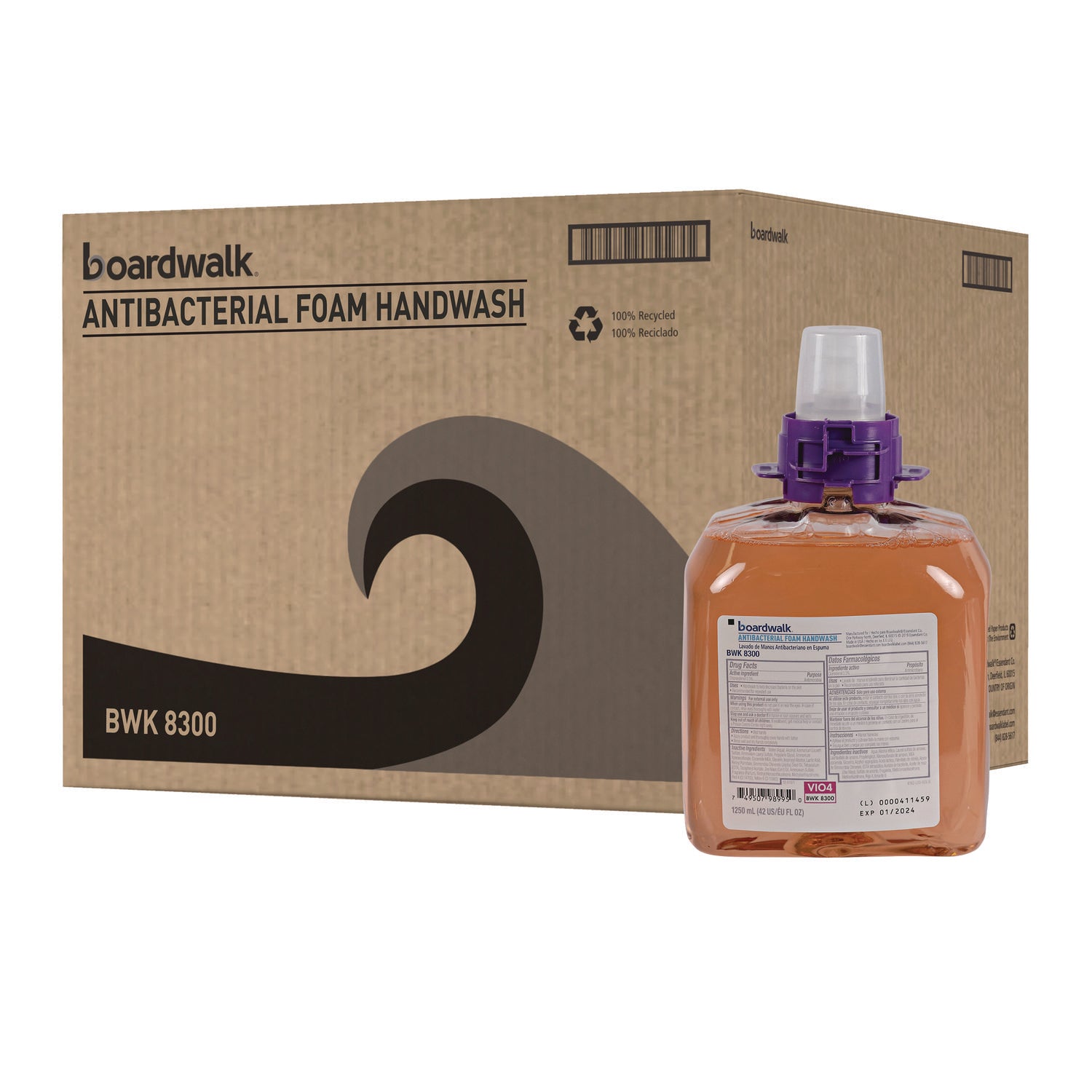 Foam Antibacterial Handwash, Fresh Fruit Scent, 1,250 mL Refill, 4/Carton