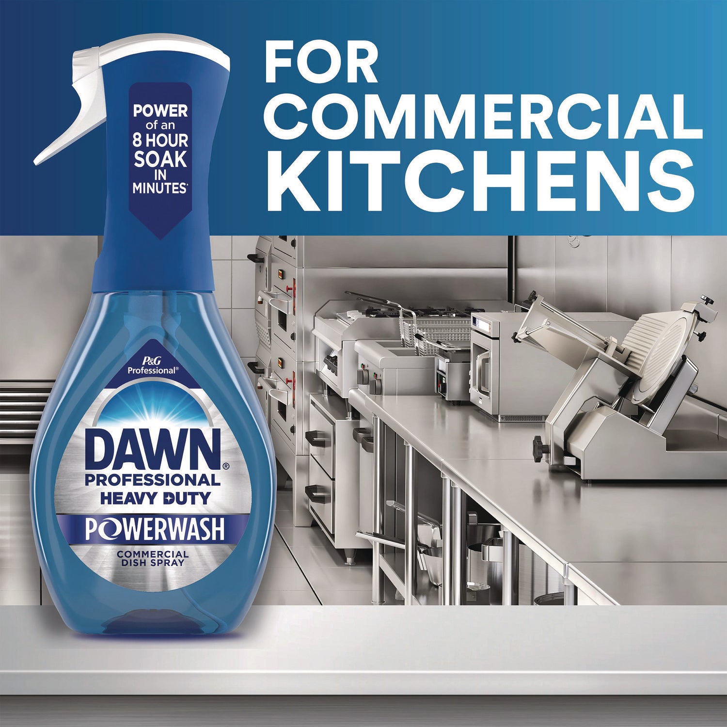 Dawn Heavy Duty Powerwash - For Dish, Food Service, Restaurant, Kitchen, Sink, Commercial - Spray - 16 fl oz (0.5 quart) - Heavy Duty - Blue - 1 Bottle