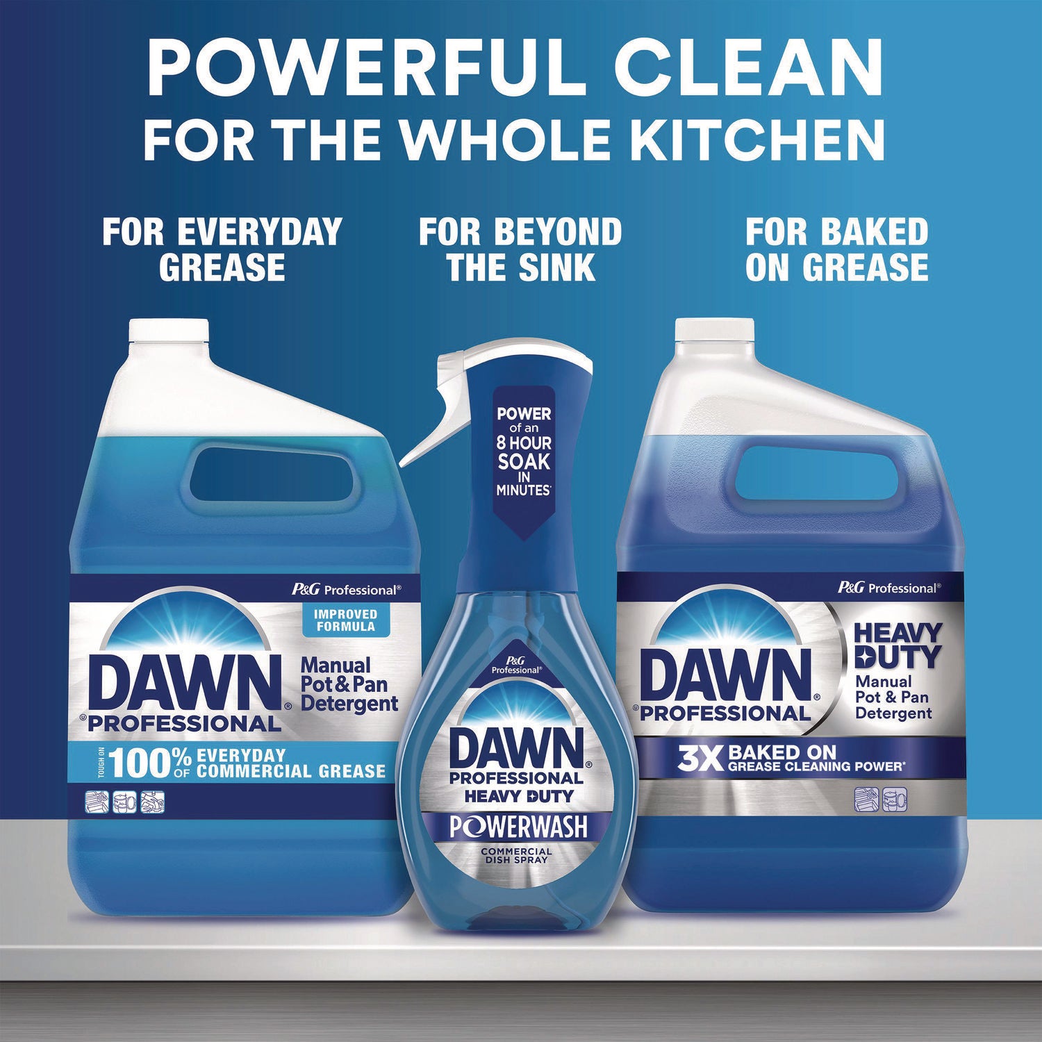 Dawn Heavy Duty Powerwash - For Dish, Food Service, Restaurant, Kitchen, Sink, Commercial - Spray - 16 fl oz (0.5 quart) - Heavy Duty - Blue - 1 Bottle