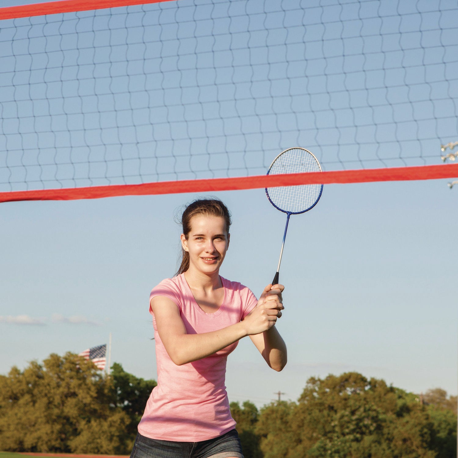 Deluxe Badminton Set, 20 ft Net with 4 Rackets, 2 Shuttlecocks
