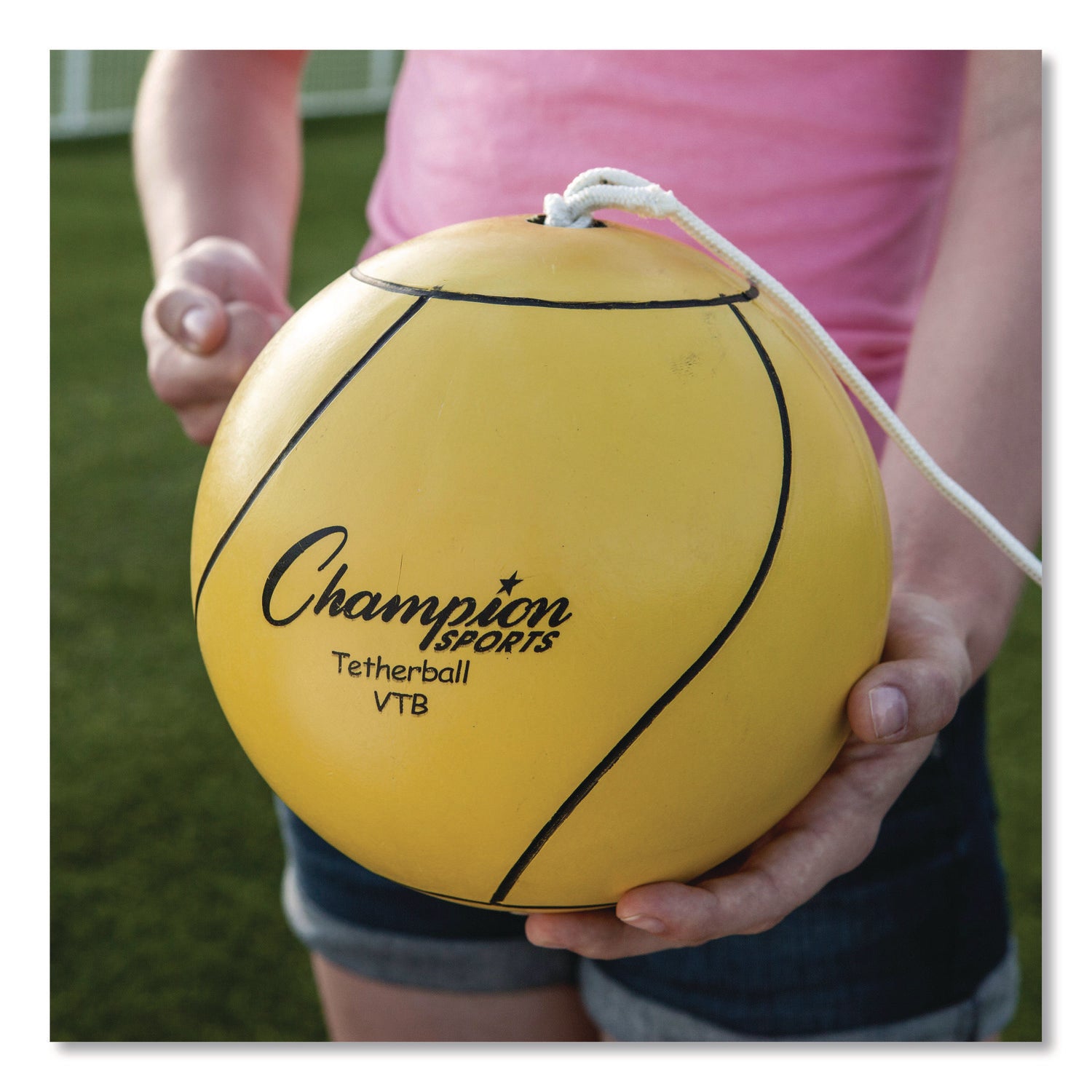 Deluxe Tether Ball Set, Tetherball/102" Cord/(4) 24" Telescoping Poles/Carry Bag/Pump with Needle