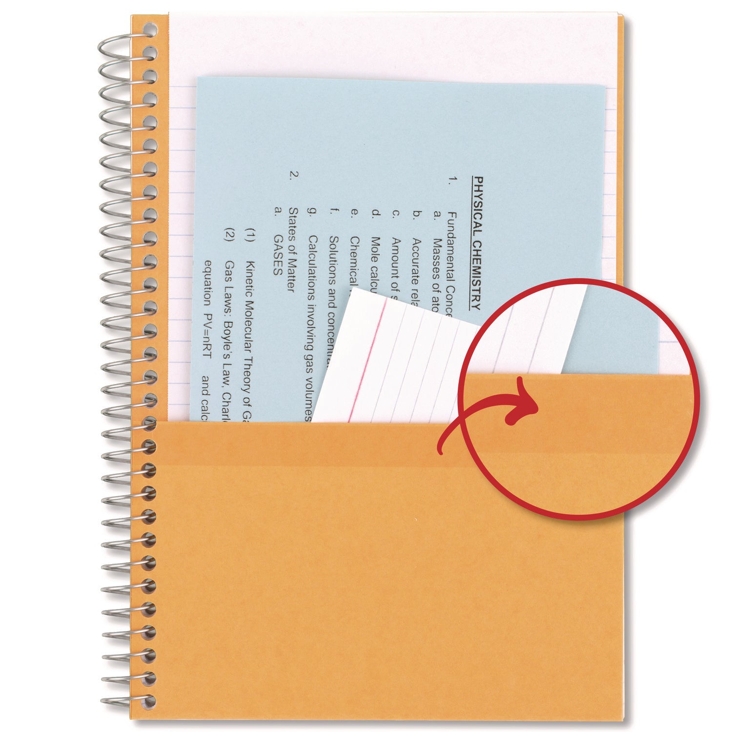 Mead College Ruled Notebook, 5 Subjects, 150 Sheets, 6" x 9.5", Spiral, Assorted Plastic Cover, 1 Each
