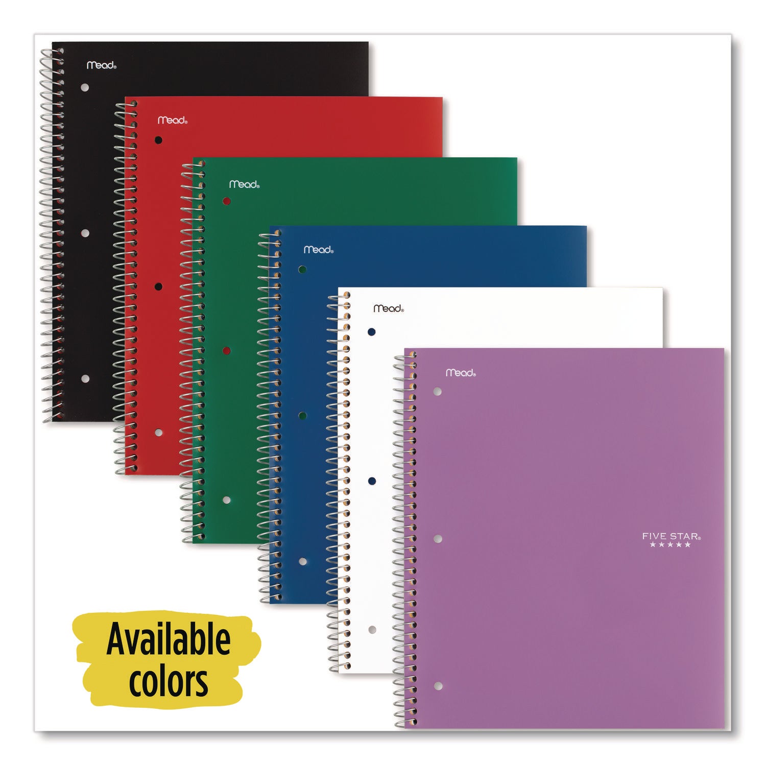 100 Sheets - Wire Bound - Wide Ruled Front Ruling - 8" x 10 1/2" Sheet Size - Assorted Plastic Cover - 1 Each